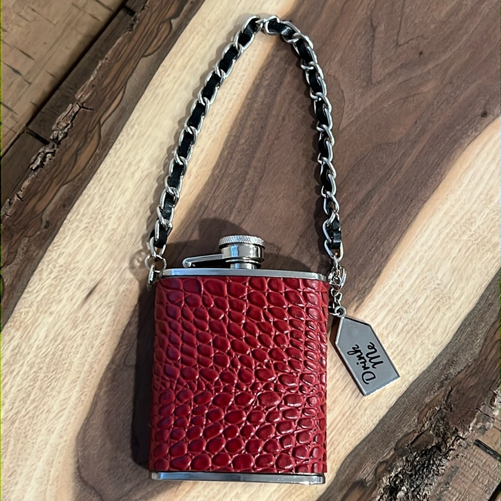 Wild Eye Designs Mini Red Croc Skin Flask